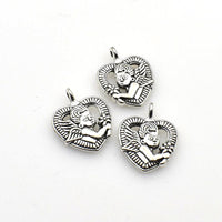 15PCS Love Cupid Charms,Antique Silver Tone Double Sided-RS1002