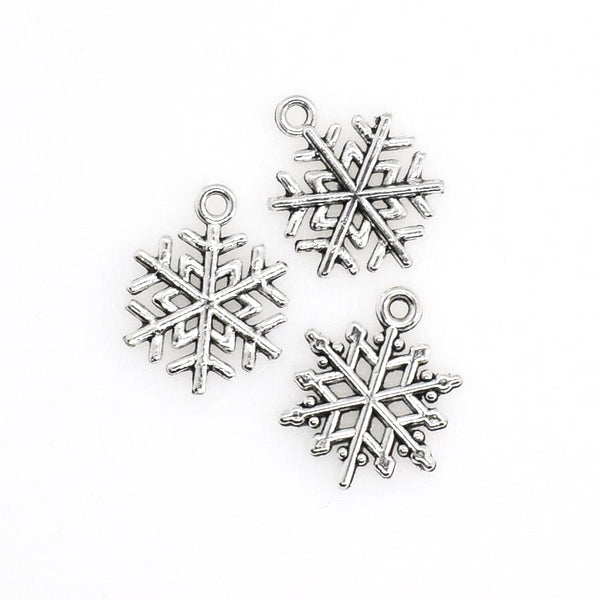 20PCS Snowflake Charms,Antique Silver Tone-RS1029