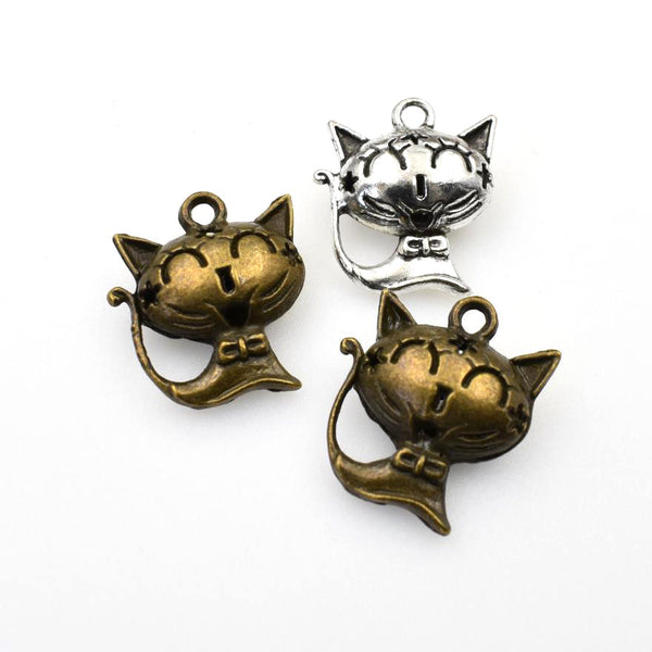 2PCS SmileCat Charms,2 Colors Available 3D-RS308