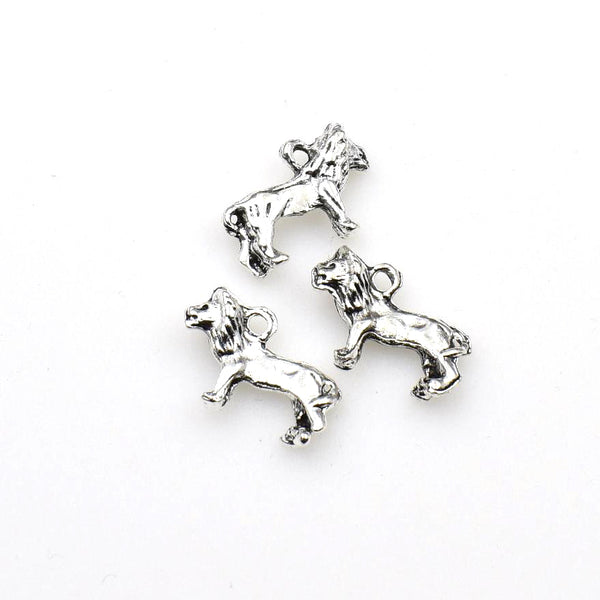 15PCS Lion Charms,Antique Silver Tone-RS1148