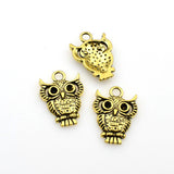 15PCS Owl Charms,Antique Gold Color-RS848