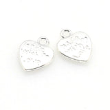 50PCS Little Love Heart Charms,Made With Love Double Sided,3 Colors Available-RS015