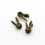 15PCS Rabbit Head Charms,2 Colors Available 3D-RS647