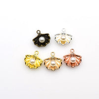 10PCS Shell Charms With Pearls 5 Colors Available-RS895