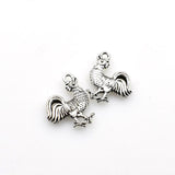 20PCS Rooster Charms,Antique Silver Tone Double Sided-RS901