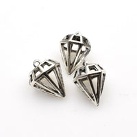 8PCS Diamond Charms,Antique Silver Tone 3D-RS1101