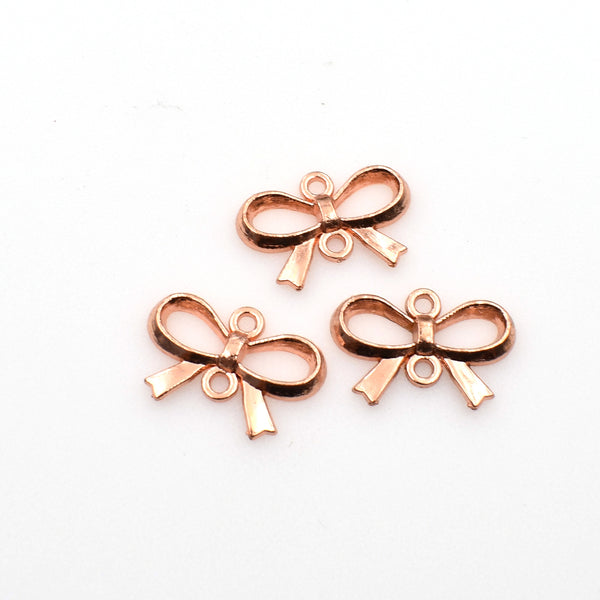 20PCS Bow-knot Connector Charms Rose Gold-RS1019