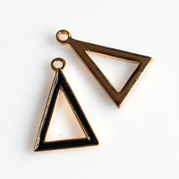 8PCS Black Enamel Triangle Pendants-TS255