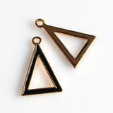 8PCS Black Enamel Triangle Pendants-TS255