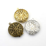 2PCS Round Metal locket Pendants,3 Colors Availabe-TS016