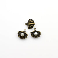 10PCS Shell Charms With Pearls 5 Colors Available-RS895