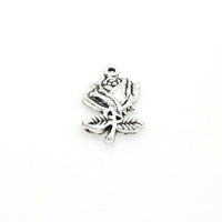 15PCS Rose Flower Charms,Antique Silver Tone-RS304