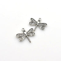 20PCS Dargonfly Charms,Antique Silver Tone Double Sided-RS837