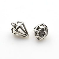 8PCS Diamond Charms,Antique Silver Tone 3D-RS1101