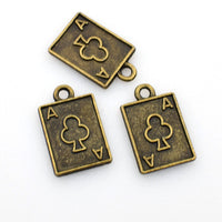 25PCS Poker Ace Charms,Antique Bronze Tone,Double Sided,4 Styles Available-RS1156