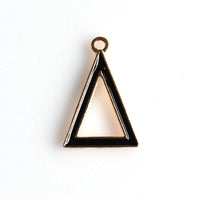 8PCS Black Enamel Triangle Pendants-TS255