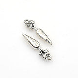 25PCS Carrot Charms,Antique Silver Tone-RS781