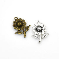 15PCS Sun Flower Charms,2 Colors Available-RS305