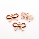 20PCS Bow-knot Connector Charms Rose Gold-RS1019