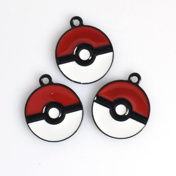 8PCS Pokemon Go Red and White Enamel Ball Charms-RS624