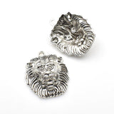 2PCS Lion Head Charms,Antique Silver Tone 3D-RS234