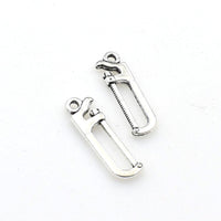 25PCS Saw Charms,Antique Silver Tone Double Sided-RS568