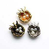 2PCS Bird's Nest Charms,3 Colors Available-RS125