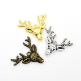 10PCS Deer Head Charms,3 Colors Available-RS938