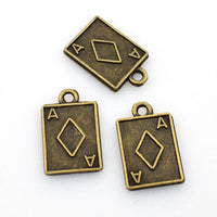 25PCS Poker Ace Charms,Antique Bronze Tone,Double Sided,4 Styles Available-RS1156