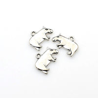 20PCS Hippo Charms,Antique Silver Tone Double Sided-RS744