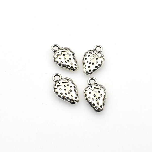 20PCS Strawberry Charms,Antique Silver Tone Double Sided-RS902