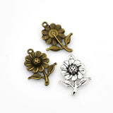 15PCS Sun Flower Charms,2 Colors Available-RS305