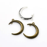 10PCS Moon Charms,2 Colors Available-RS1129