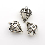 8PCS Diamond Charms,Antique Silver Tone 3D-RS1101