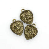 10PCS Bronze Heart Charms,Double Sided-RS1083