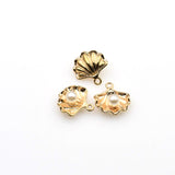 10PCS Shell Charms With Pearls 5 Colors Available-RS895