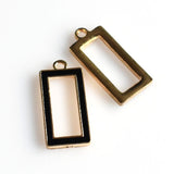 8PCS Black Enamel Rectangle Pendants-TS254