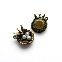 2PCS Bird's Nest Charms,3 Colors Available-RS125