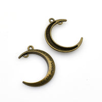 10PCS Moon Charms,2 Colors Available-RS1129