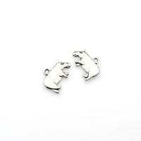 20PCS Hippo Charms,Antique Silver Tone Double Sided-RS744