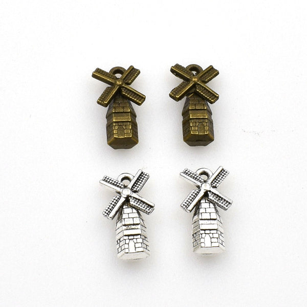 10PCS Exquisite Windmill Charms,2 Colors Available,3D-RS198