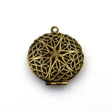 2PCS Round Metal locket Pendants,3 Colors Availabe-TS016