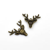 10PCS Deer Head Charms,3 Colors Available-RS938