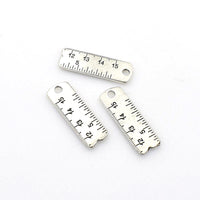 15PCS Ruler Charms,Antique Silver Tone 2 Sided-RS1099