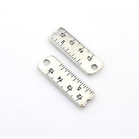 15PCS Ruler Charms,Antique Silver Tone 2 Sided-RS1099