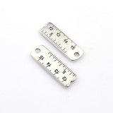 15PCS Ruler Charms,Antique Silver Tone 2 Sided-RS1099