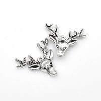 10PCS Deer Head Charms,3 Colors Available-RS938