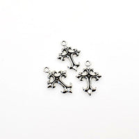 30PCS Cross Charms,Antique Silver Tone-RS831