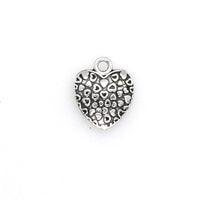 30PCS Heart Charms,Antique Silver Tone,Double Sided-RS016