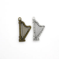 6PCS Harp Charms,Music Pendants,2 Colors Available-RS506